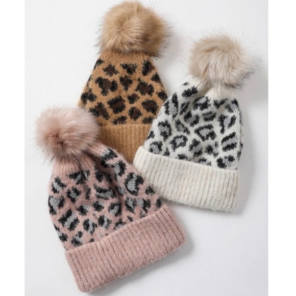 Leopard Print Fuzzy Faux Fur Beanie - Picture 2 of 8